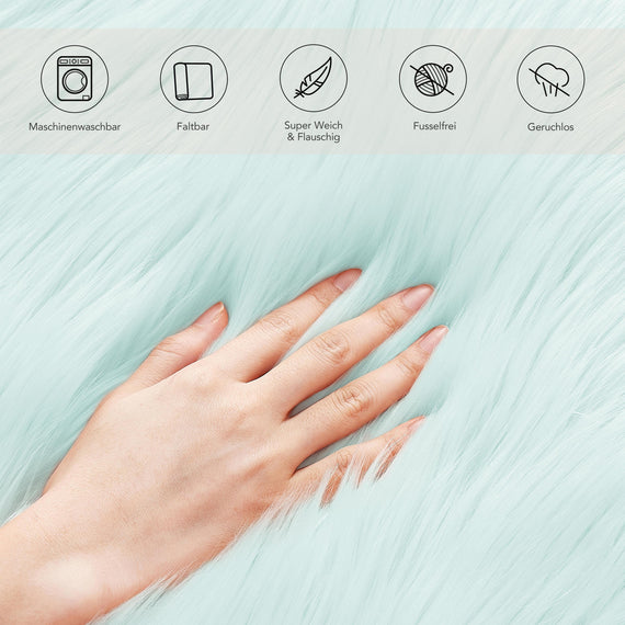 Fellkissen mit Füllung | Mint